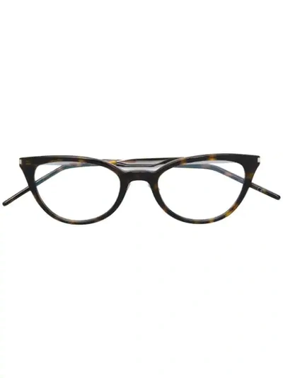 Saint Laurent Cat Eye Glasses In Brown