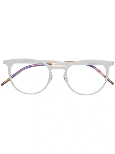 Saint Laurent Eyewear Round Frame Glasses - Silver