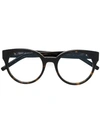 Saint Laurent Round Shaped Glasses In Brown