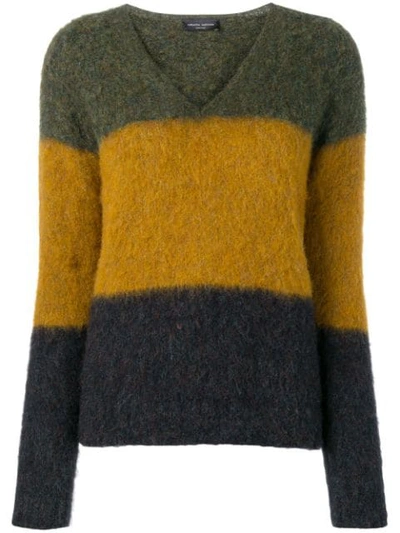 Roberto Collina Colour Block Sweater - Green