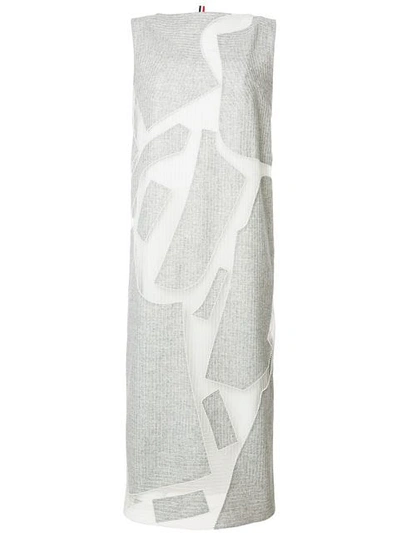 Thom Browne Boned Flannel Column Dress - Grey