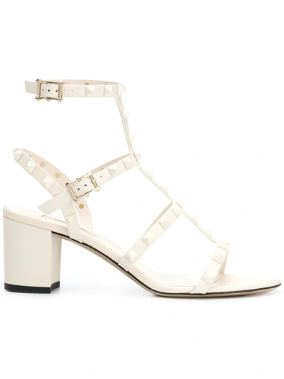 Valentino Garavani Rockstud Sandals In Neutrals