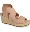 Eileen Fisher 'willow' Espadrille Wedge Sandal In Toffee Cream Nubuck