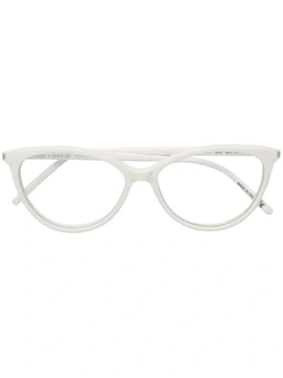 Saint Laurent Cat Eye Frame Glasses In White