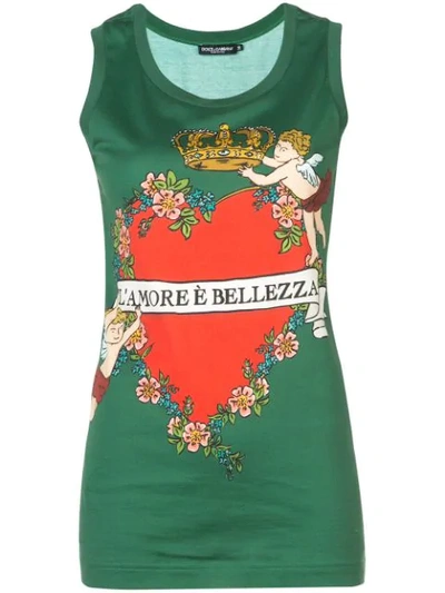 Dolce & Gabbana L'amore E' Bellezza Tank Top - Green