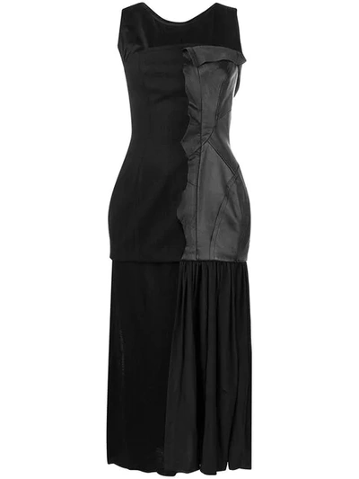 Yohji Yamamoto Panelled Bodice Dress In Black