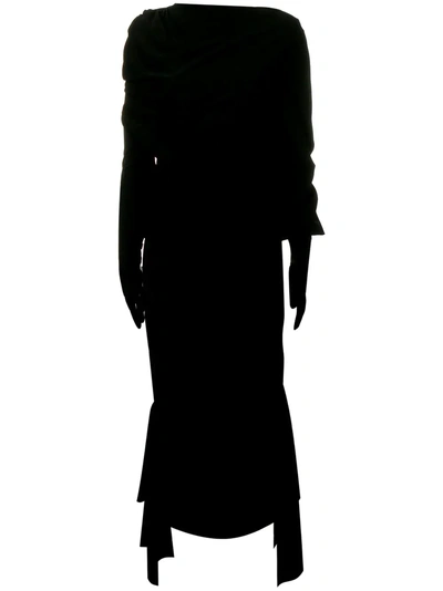 A.w.a.k.e. Draped Glove Dress In Black