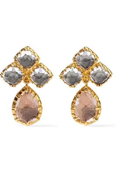 Larkspur & Hawk Sadie Cluster Small Gold-dipped Quartz Earrings