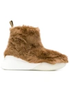 Stella Mccartney Ankle Faux-fur Boots In 2374 Brown
