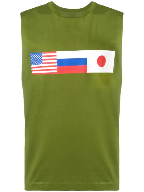 Gosha Rubchinskiy Sleeveless Flag Tee In Green | ModeSens
