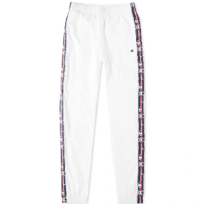 Champion Reverse Weave Corporate Taped Track Pant In White