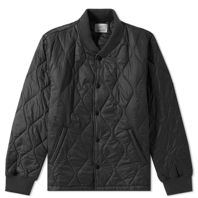 Save Khaki Quilted Nylon Warm Up Bomber Jacket In Black