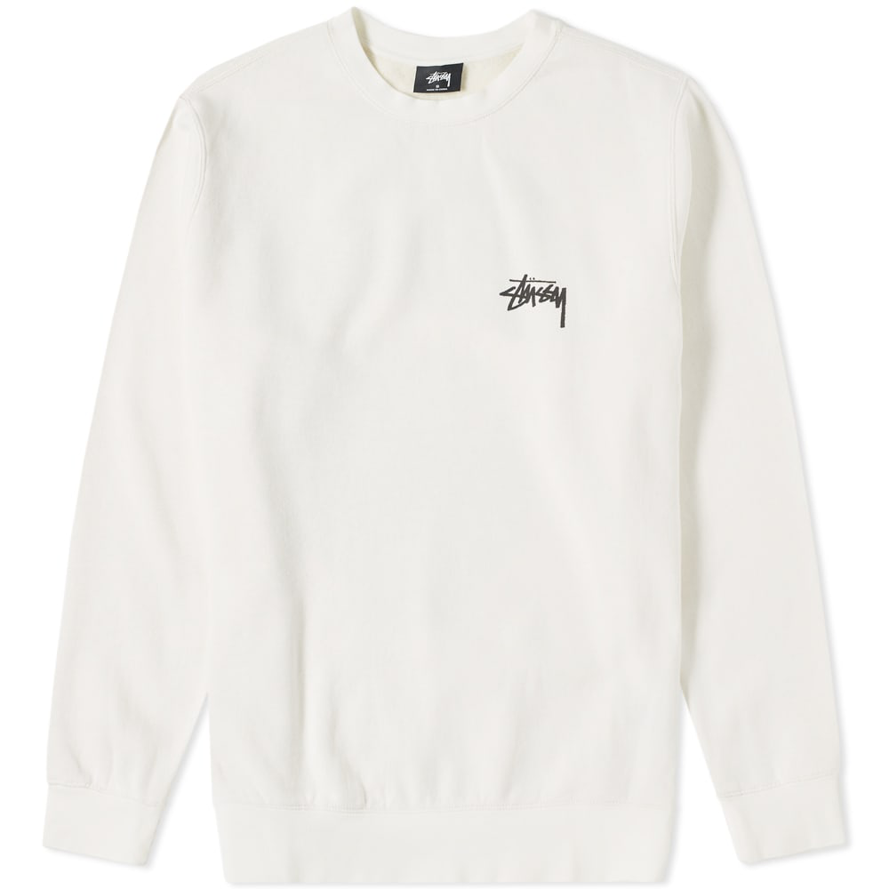 Stussy 8 Ball Pigment Dyed Crew Sweat In White | ModeSens