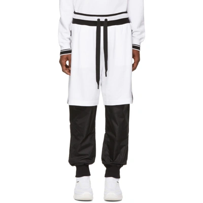 Dolce & Gabbana Dolce And Gabbana White And Black Logo Band Lounge Pants In W0800 Wht
