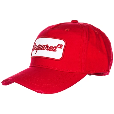 Dsquared2 Adjustable Men's Cotton Hat Baseball Cap In Red