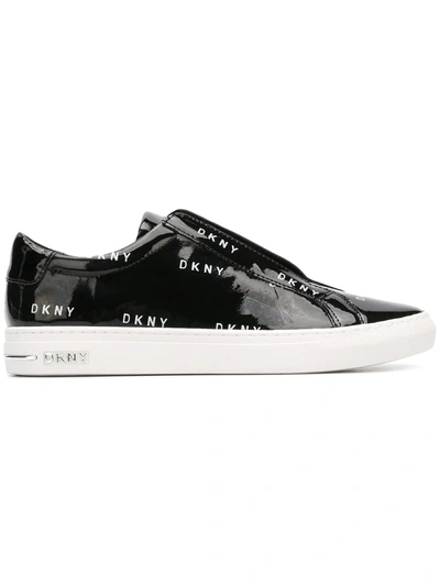 Dkny All Over Logo Sneakers In Black