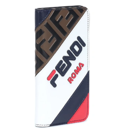 Fendi Mania Leather Iphone X/xs Case In Multicoloured