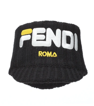 Fendi Mania Alpaca-blend Headband In Black