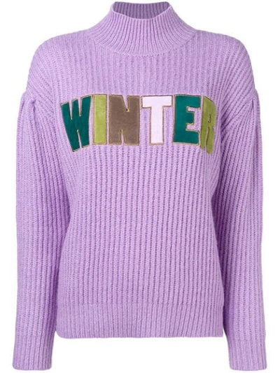 Manoush Winter Knitted Sweater - Purple