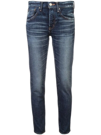 Moussy Vintage Cropped Jeans In Blue