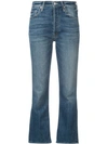 Mother Tripper Cropped Jeans In Blue