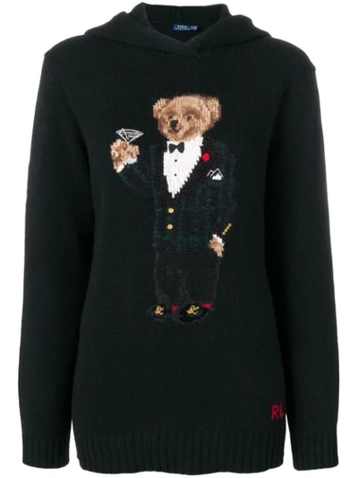 Polo Ralph Lauren Teddy Martini Knit Hooded Jumper - Black