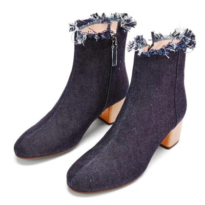 Nine To Five Ankle Boot Strand Raw Denim In Blue