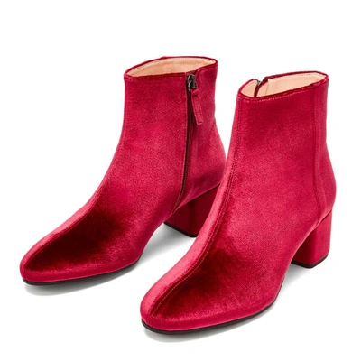 Nine To Five Ankle Boot Strand Red Velvet In Purple
