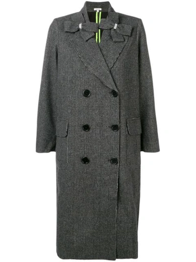 Manoush Double Breasted Check Coat - Grey