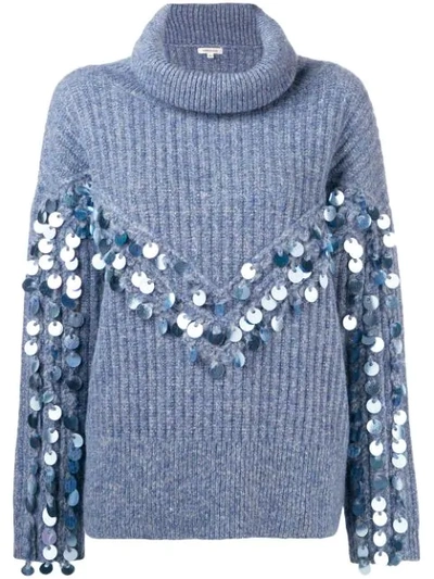 Manoush Embellished Knitted Sweater - Blue