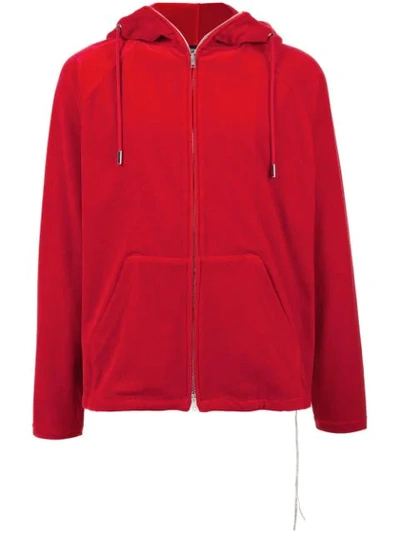 Mastermind Japan Velour Zip Hoodie In Red