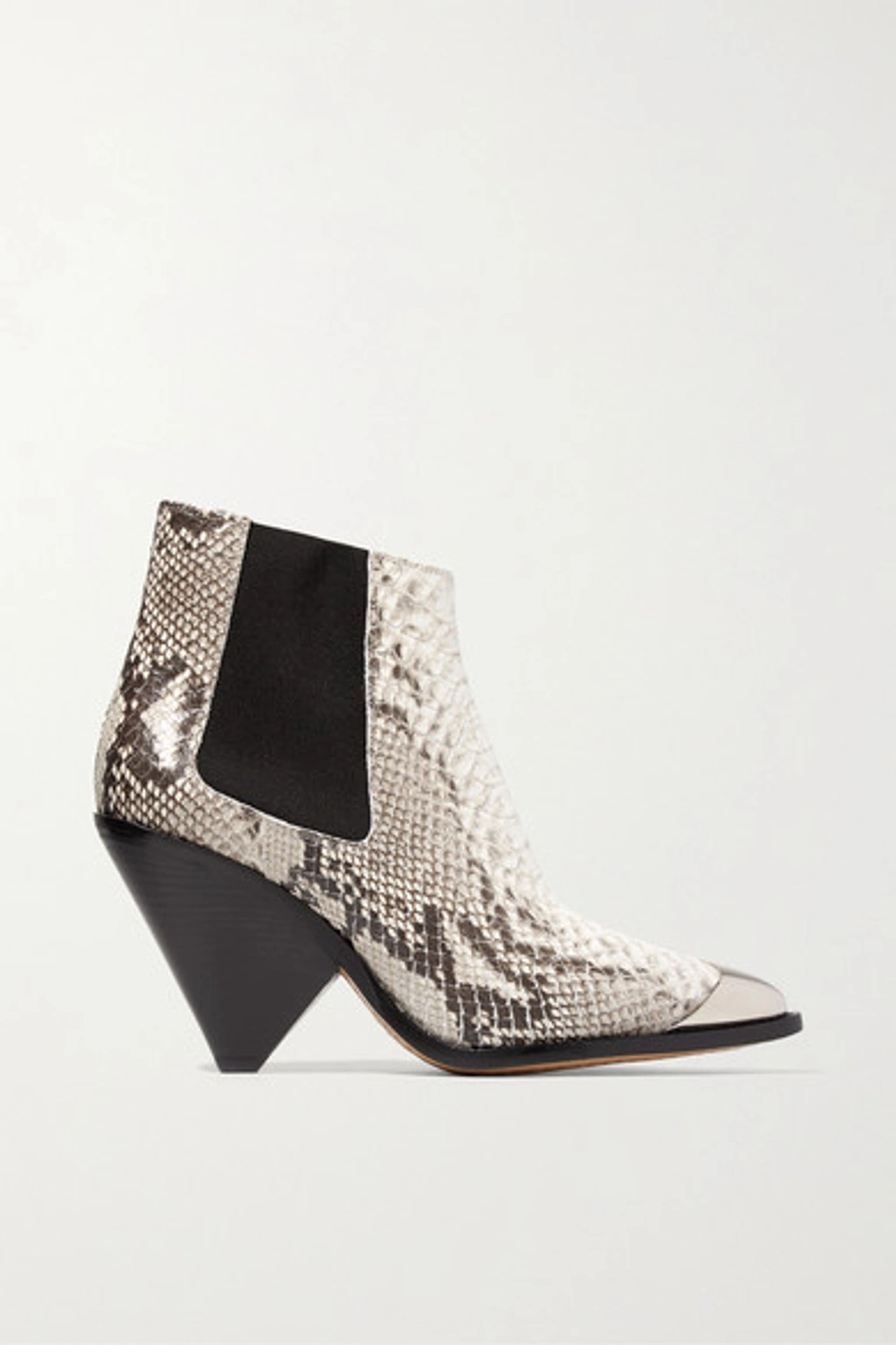 Isabel Marant Lemsey Metal-trimmed Snake-effect Leather Ankle