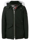 Moose Knuckles Hooded Parka Coat In Black