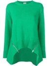 Mrz Knitted Zip Sweater - Green
