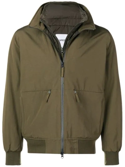 Aspesi Concealed Hood Jacket In Green