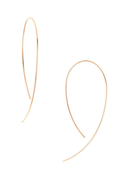 Lana Yellow Gold Hooked On Hoop Earrings In Rose Gold