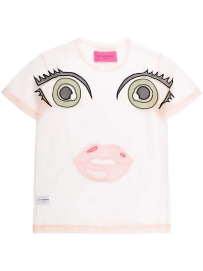 Viktor & Rolf Face Embroidered Tulle T-shirt - Pink