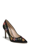 Sam Edelman Hazel Pointy Toe Pump In Sequin Floral Velvet