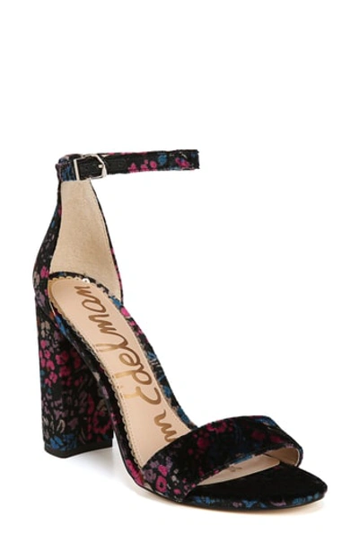 Sam Edelman Yaro Ankle Strap Sandal In Black Multi Velvet