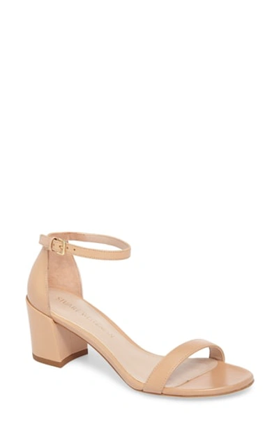 Stuart Weitzman Simple Ankle Strap Sandal In Bambina Nappa