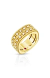 Roberto Coin 18k Yellow Gold Byzantine Barocco Diamond Two-row Ring