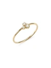 Zoë Chicco 14k Yellow Gold Diamond Cluster Stacking Ring In White/gold