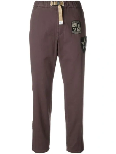 White Sand Multi-patches Trousers In Brown