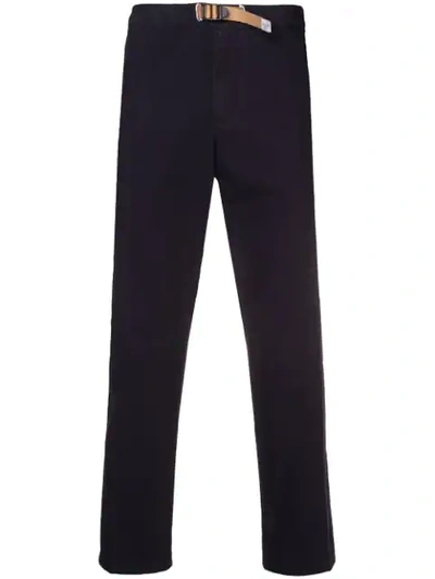 White Sand Side Stripe Trousers In Blue