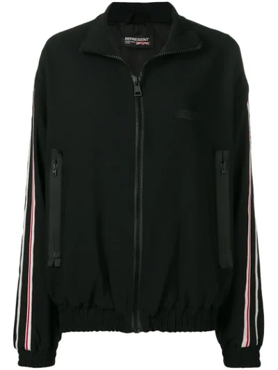 Represent Loose-fit Stripe Jacket - Black