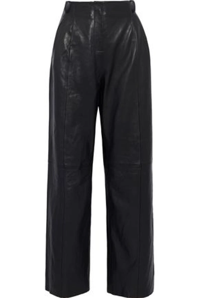 Veda Bess Leather Wide-leg Pants In Black