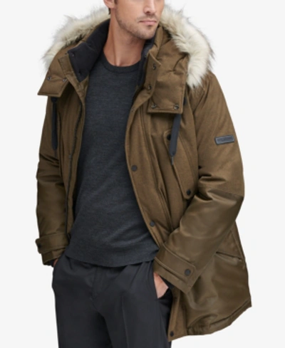 Marc New York Men's Mixed-media Parka With Removable Hood In Moss Green