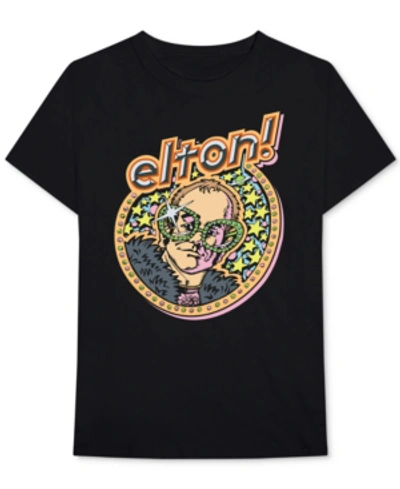 Bravado Elton John Portrait Men's Graphic T-shirt In Black