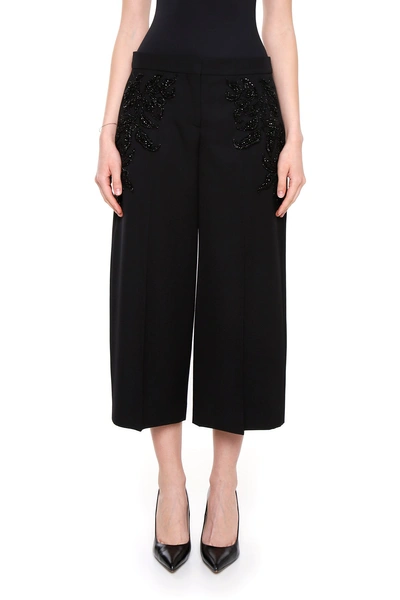 Alexander Mcqueen Cropped Cullotes In Black