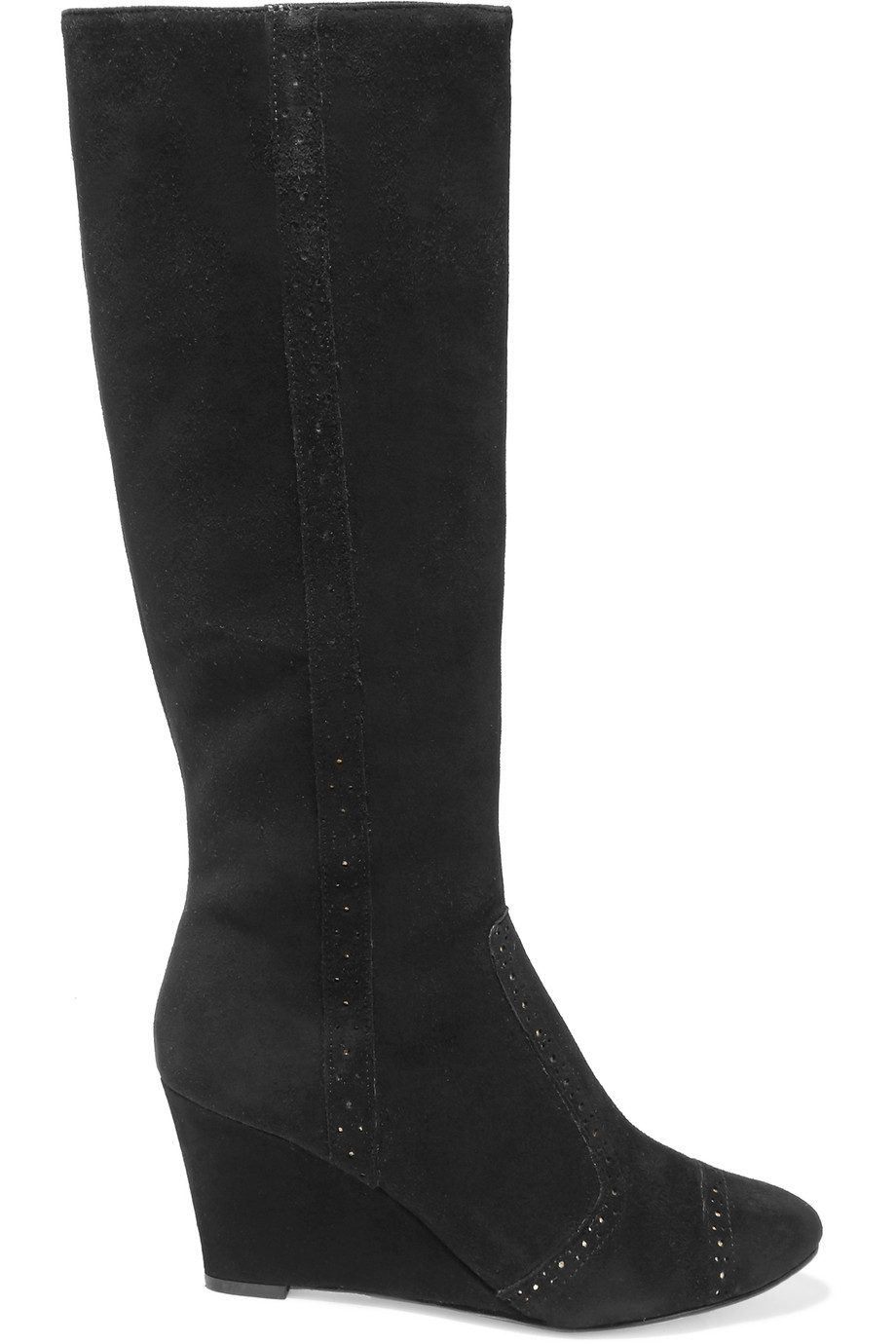 Lucy Choi London Cheltenham Perforated Suede Wedge Boots | ModeSens